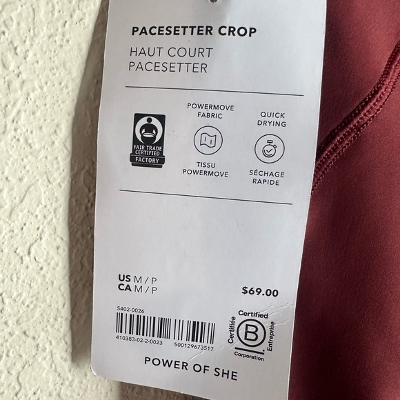 Athleta pacesetter crop leggings size medium petite NWT - Picture 3 of 5
